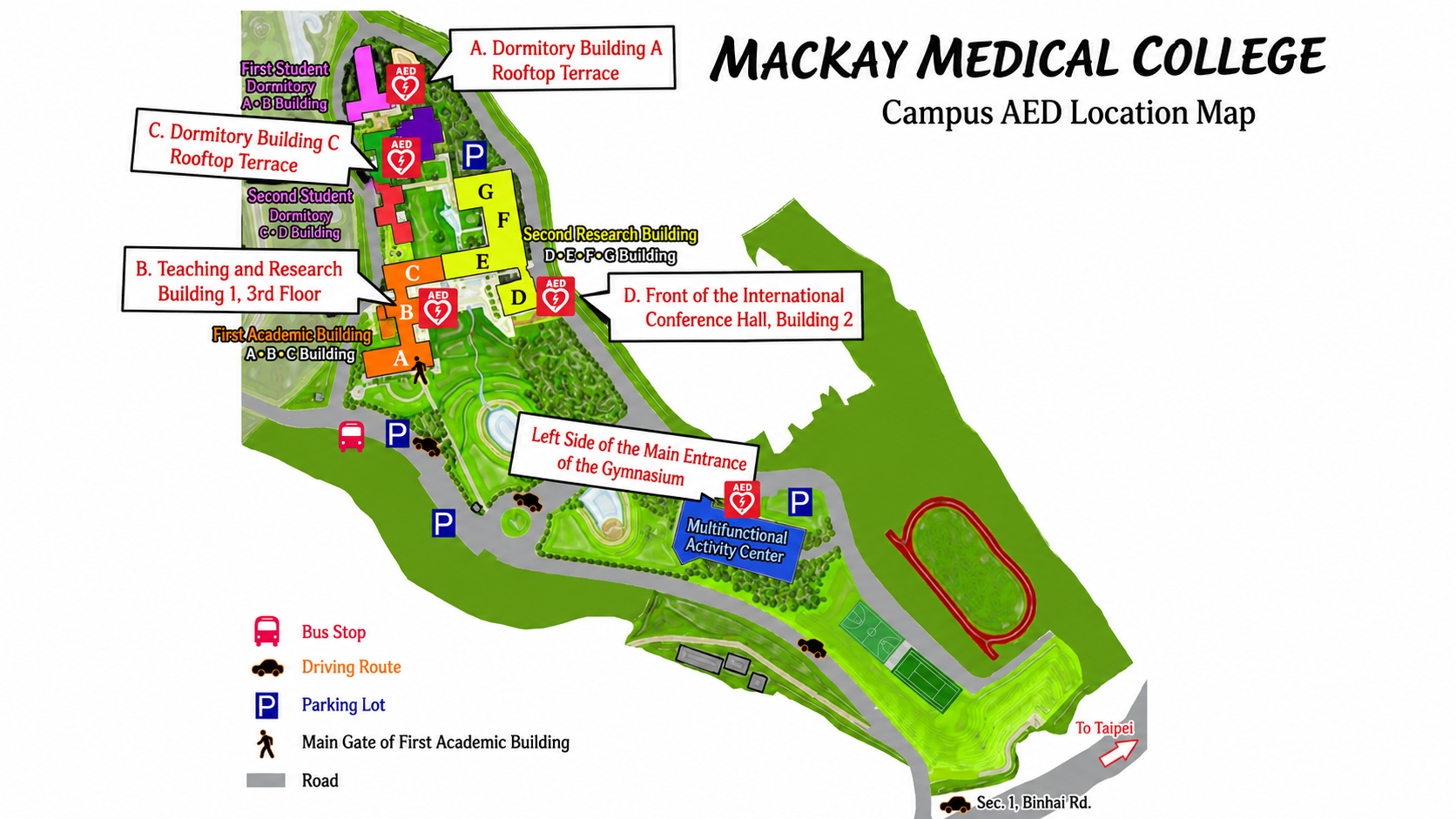 AED Locations on Campus